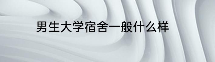 男生大学宿舍一般什么样