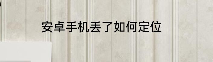 安卓手机丢了如何定位