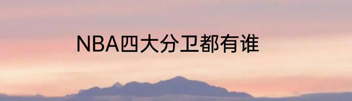 NBA四大分卫都有谁