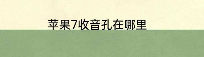 苹果7收音孔在哪里