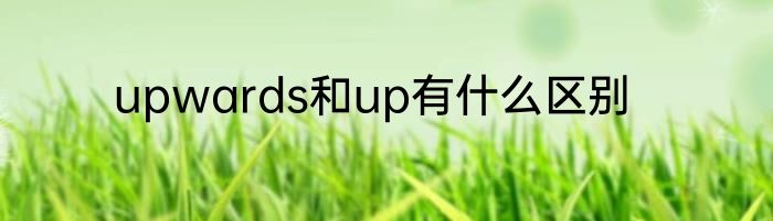 upwards和up有什么区别