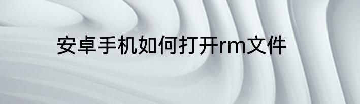 安卓手机如何打开rm文件