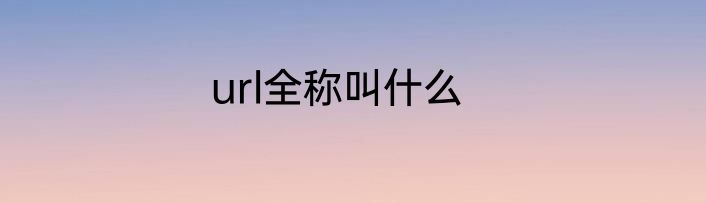 url全称叫什么