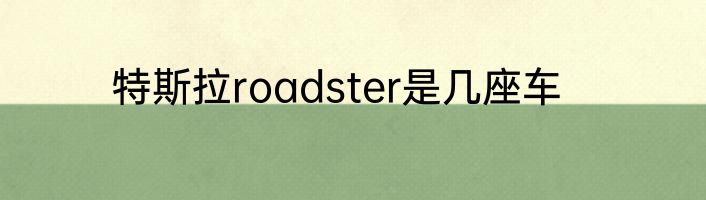 特斯拉roadster是几座车
