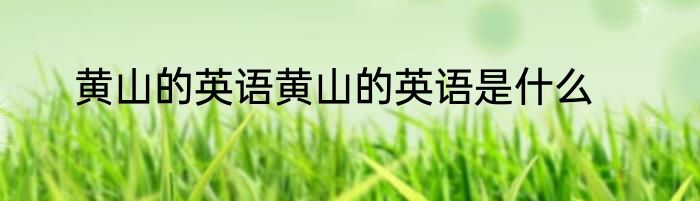 黄山的英语黄山的英语是什么