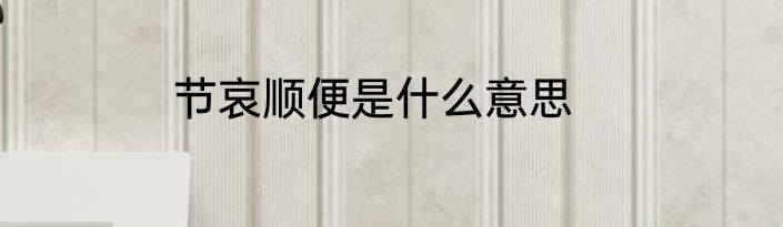 节哀顺便是什么意思