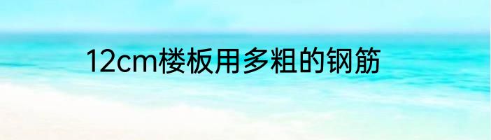 12cm楼板用多粗的钢筋