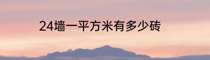 24墙一平方米有多少砖