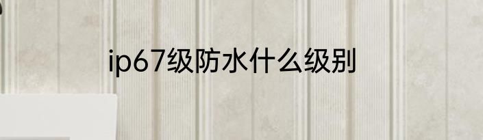 ip67级防水什么级别