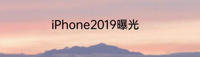 iPhone2019曝光