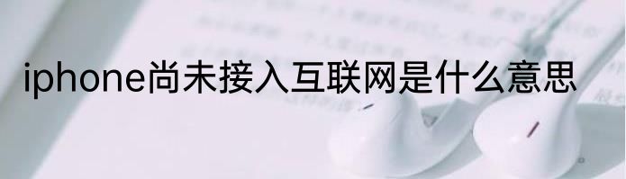 iphone尚未接入互联网是什么意思
