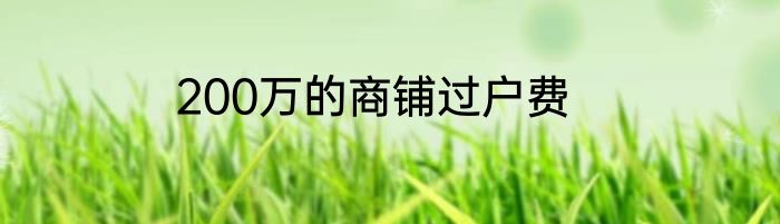 200万的商铺过户费
