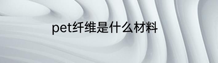 pet纤维是什么材料