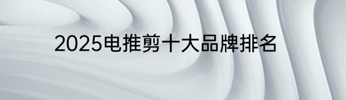 2025电推剪十大品牌排名