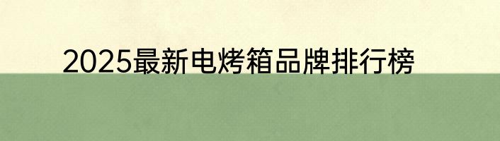 2025最新电烤箱品牌排行榜
