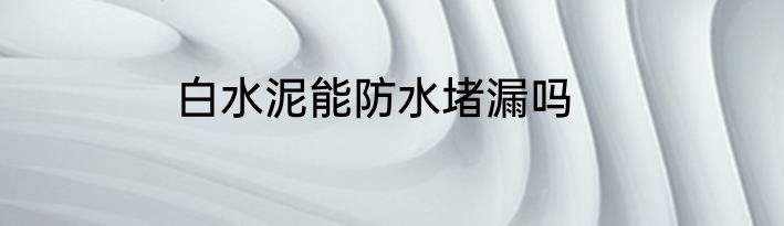 白水泥能防水堵漏吗