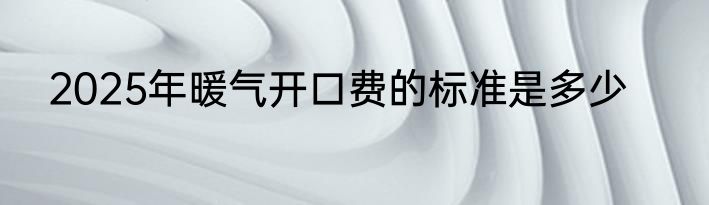 2025年暖气开口费的标准是多少