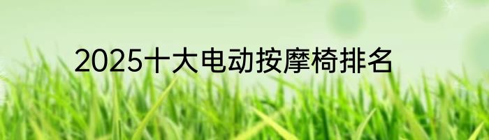 2025十大电动按摩椅排名