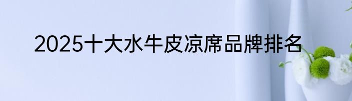 2025十大水牛皮凉席品牌排名