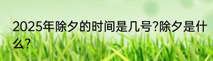 2025年除夕的时间是几号?除夕是什么?