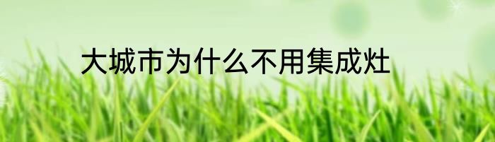 大城市为什么不用集成灶