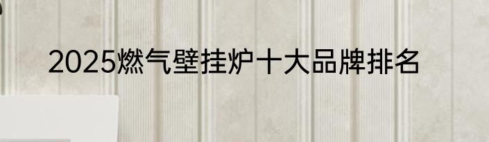 2025燃气壁挂炉十大品牌排名