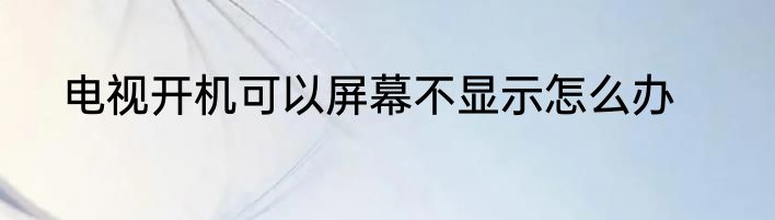 电视开机可以屏幕不显示怎么办