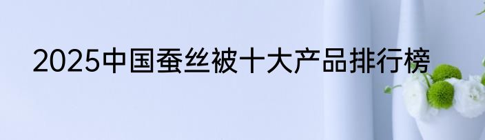 2025中国蚕丝被十大产品排行榜