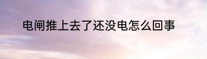 电闸推上去了还没电怎么回事