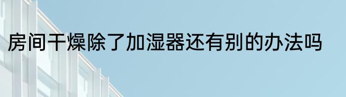 房间干燥除了加湿器还有别的办法吗