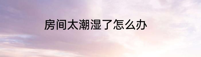 房间太潮湿了怎么办