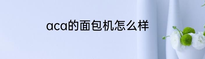 aca的面包机怎么样