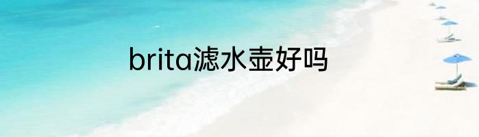 brita滤水壶好吗