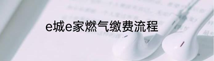 e城e家燃气缴费流程