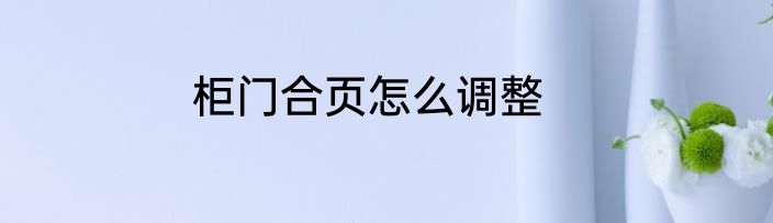 柜门合页怎么调整