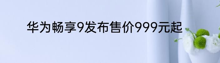 华为畅享9发布售价999元起