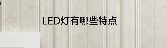 LED灯有哪些特点
