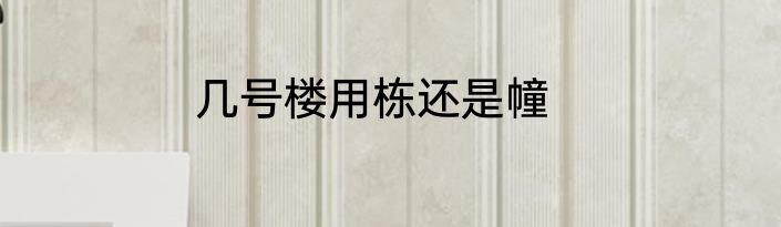 几号楼用栋还是幢
