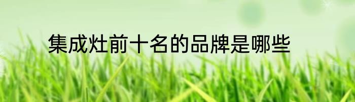 集成灶前十名的品牌是哪些