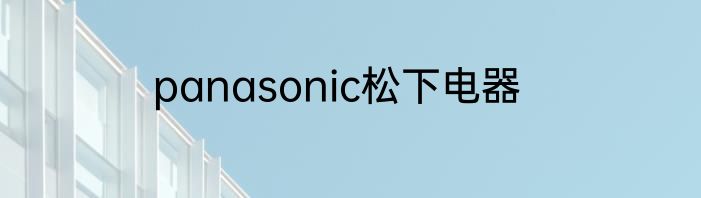panasonic松下电器