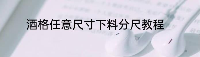 酒格任意尺寸下料分尺教程