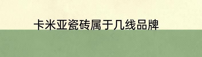 卡米亚瓷砖属于几线品牌