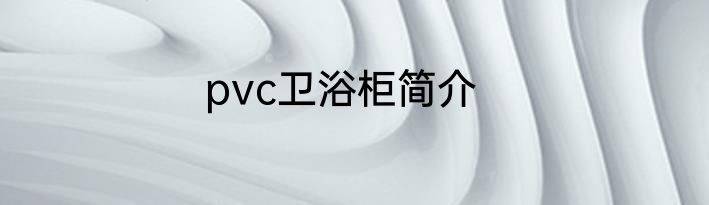 pvc卫浴柜简介
