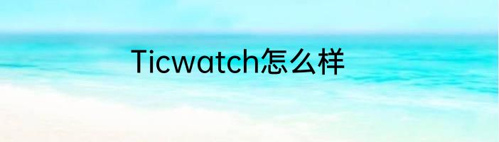 Ticwatch怎么样