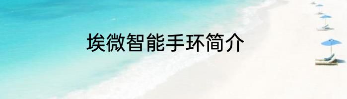 埃微智能手环简介