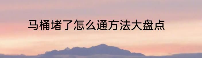 马桶堵了怎么通方法大盘点