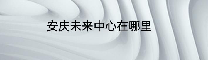 安庆未来中心在哪里