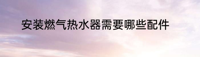 安装燃气热水器需要哪些配件
