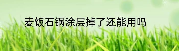 麦饭石锅涂层掉了还能用吗