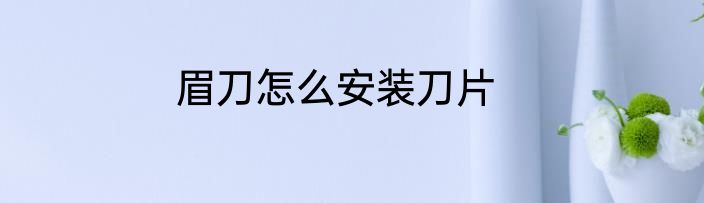 眉刀怎么安装刀片